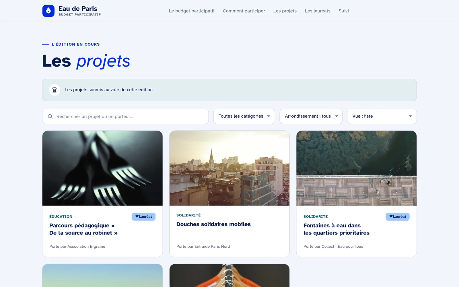 Budget participatif · projets