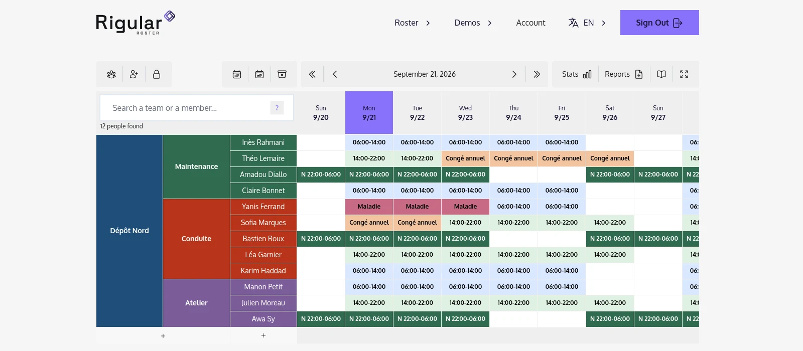 Roster · planning