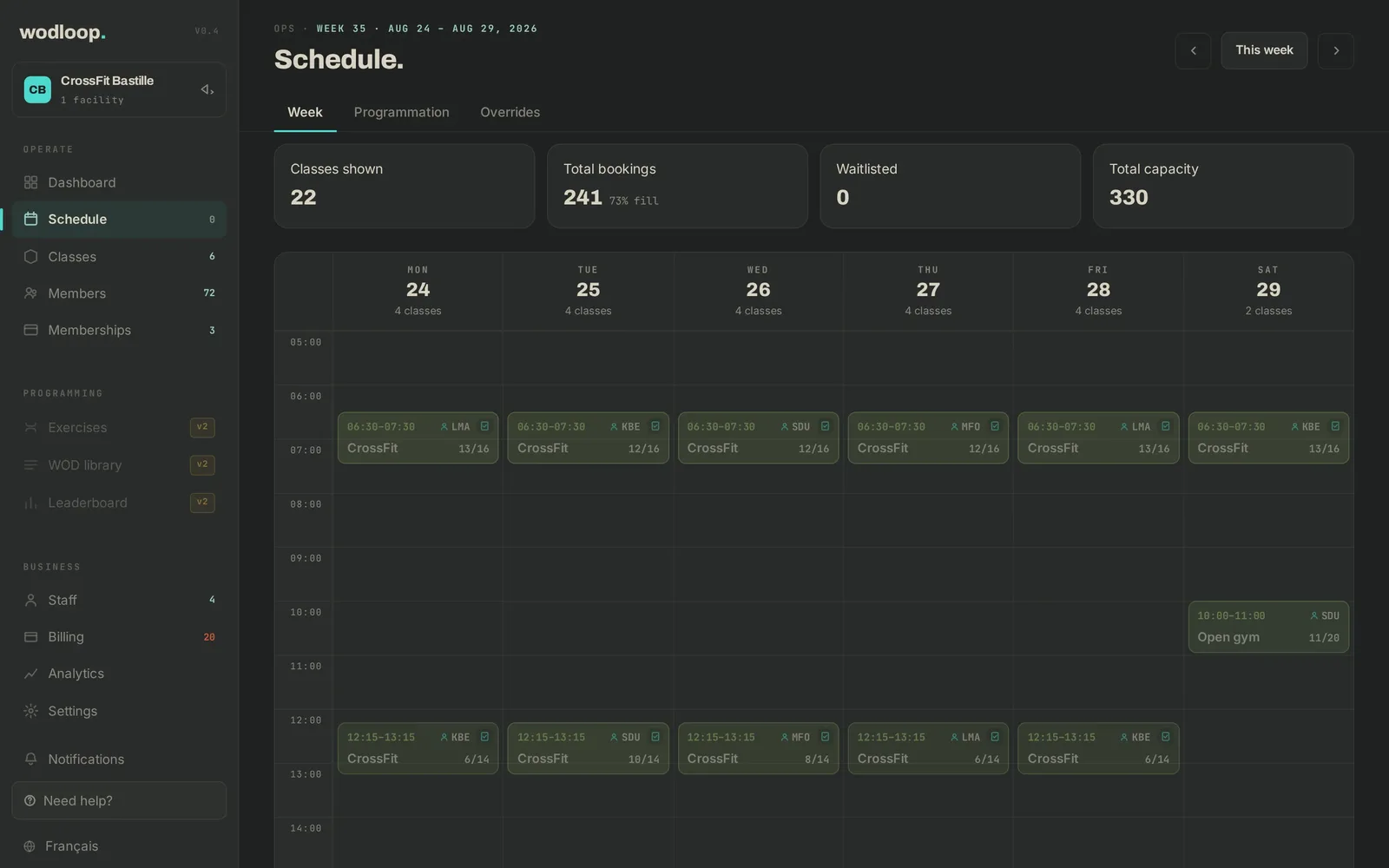 wodloop · planning